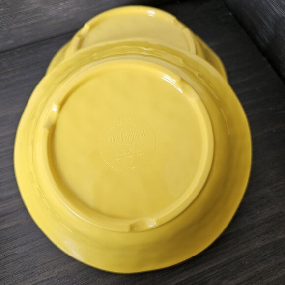 Pier 1 Carmelo Melamine Salad 2Bowls &amp; Plate rustic crackle unbreakable dish - Picture 7 of 16
